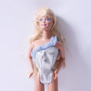 Mattel, Barbie, Doll, Bent Arms, Blonde Hair, Silver Bodysuit, Fashion Doll,